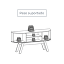 Ver imagem 5 de Rack para TV até 55 Polegadas MDF 136cm Curvo Atlanta Marrom