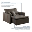 Ver imagem 4 de Poltrona Cama em Madeira Eucalipto 110 Cm Detroid Elegance Móveis Veludo
