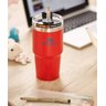 Copo Stanley Térmico Tumbler Canudo Original Vermelho 680ml com caixa otima para Cerveja, chopp - 2