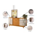 Ver imagem 5 de Aparador Buffet para Sala de Jantar 2 Portas Flexíveis Curvo 2 Gavetas Monaco Marrom/Cinamomo/Off White