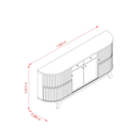 Ver imagem 4 de Aparador Buffet para Sala de Jantar 2 Portas Flexíveis Curvo 2 Gavetas Monaco