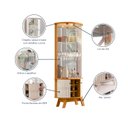 Ver imagem 5 de Cristaleira para Sala de Jantar 4 Portas Vidro Curvo com Espelho Led e Nicho Garrafeiro Marina