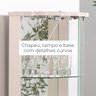 Cristaleira para Sala de Jantar 4 Portas Vidro e Curva com Espelho Led e Nicho Garrafeiro Marina - 11