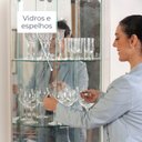 Ver mais imagens de Cristaleira para Sala de Jantar 4 Portas Vidro Curvo com Espelho Led e Nicho Garrafeiro Marina