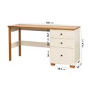 Ver imagem 3 de Conjunto Home Office 2 Peças Escrivaninha e Estante 100% MDF 150cm Ananda CabeCasa MadeiraOriginals Off White/Mel