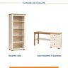 Conjunto Home Office 1 Mesa 150cm 3 Gavetas 1 Estante para Livros Ananda CabeCasa MadeiraOriginals - 2