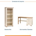 Ver imagem 2 de Conjunto Home Office 1 Mesa 150cm 3 Gavetas 1 Estante para Livros Ananda CabeCasa MadeiraOriginals