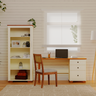 Conjunto Home Office 1 Mesa 150cm 3 Gavetas 1 Estante para Livros Ananda CabeCasa MadeiraMadeira - 1