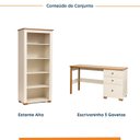 Ver imagem 2 de Conjunto Home Office 2 Peças Escrivaninha e Estante 100% MDF 150cm Ananda CabeCasa MadeiraOriginals Off White/Mel