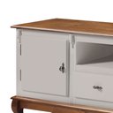 Ver imagem 4 de Rack para Sala com Pés Luis Xv 2 Gavetas 2 Portas de Madeira e Nicho 60503m -off White/imbuia Glazer