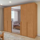 Ver imagem 2 de Guarda Roupa Easy Space 6 Portas C/ Espelho Amendoa Clean