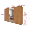 Ver mais imagens de Guarda Roupa Easy Space 6 Portas C/ Espelho Amendoa Clean