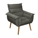 Ver imagem 3 de Poltrona Decorativa Cuba Suede Cinza - MV Estofados Shop