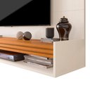 Ver imagem 3 de Painel Ripado Tv 55 Polegadas com Nicho e Prateleira Ipanema - Off White e Cedro
