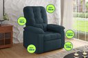 Ver imagem 2 de Poltrona Esmeralda Retrátil e Reclinável Suede Petróleo - Xflex Sofás