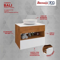 Conj Banheiro Gabinete Bali Naturalle Branco 2076113 Bechara - 4