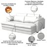 Sofá Decorativo Sala de Estar Marselha Retrátil Elétrico 2 Lugares 175cm Couro Branco - Mozzelar - 3