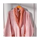 Ver imagem 2 de Roupão Longo Microfibra Flannel M Gola Punho Toque Pelo Coelho Rosê Místico - Tessi