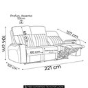Ver imagem 4 de Poltrona Reclinável Cinema 3 Lugares Baú Usb Pu Moscou Sint Preto Z57 - Mpozenato