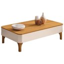 Ver imagem 1 de Mesa de Centro Baixa para Sala Pé Madeira Thalia Off/cinamomo H01 - Mpozenato