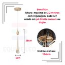 Ver imagem 2 de Pendente Gota Cristal Bolhas Luminária Lavabo Cabeceira Led Equipe Original 30cm