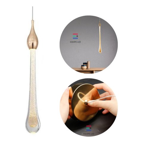 Pendente Gota Cristal Bolhas Luminária Lavabo Cabeceira Led Equipe Original 30cm