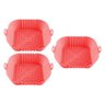 Kit 3 Formas Silicone Fritadeira Quadrada Airfryer 16cm - 1