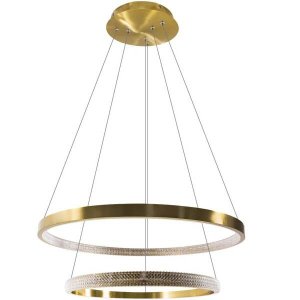 Lustre Pendente Bella Oca 2 Arcos 60 e 40cm 54W Gd002 St1877