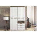 Ver imagem 1 de Guarda Roupa 4 Portas New Conect 4.3 e 3 Gavetas Branco/Jatoba - Santos Andirá