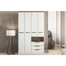 Guarda Roupa 4 Portas New Conect 4.3 e 3 Gavetas Branco/Jatoba - Santos Andirá - 1