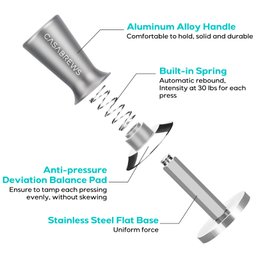 Casabrews Tamper de Espresso 51mm Calibrado com Base Inox (cinza) - 3