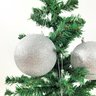 Kit 8 Bola de Natal Prata Glitter 10cm para Árvore - 4