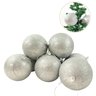 Kit 8 Bola de Natal Prata Glitter 10cm para Árvore - 1