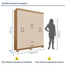 Ver imagem 3 de Guarda-Roupa Casal Itapema 6 Portas 2 Gavetas Bege/Carvalho Americano/Off White