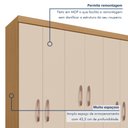 Ver imagem 5 de Guarda-Roupa Casal Itapema 6 Portas 2 Gavetas Bege/Carvalho Americano/Off White