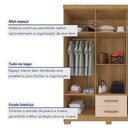 Ver mais imagens de Guarda-Roupa Casal Itapema 6 Portas 2 Gavetas Bege/Carvalho Americano/Off White