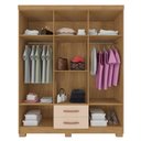 Ver imagem 4 de Guarda-Roupa Casal Itapema 6 Portas 2 Gavetas Bege/Carvalho Americano/Off White
