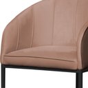 Ver imagem 4 de Poltrona Banqueta Decorativa Luxo Mia Base Metal Preta Veludo - Estopar Poltrona Mia Veludo Rosa