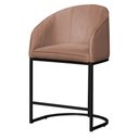 Ver imagem 1 de Poltrona Banqueta Decorativa Luxo Mia Base Metal Preta Veludo - Estopar Poltrona Mia Veludo Rosa