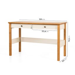 Conjunto Home Office 1 Mesa 120cm 2 Gavetas 1 Armário 2 Portas Ananda Cabecasa Madeiramadeira - 4
