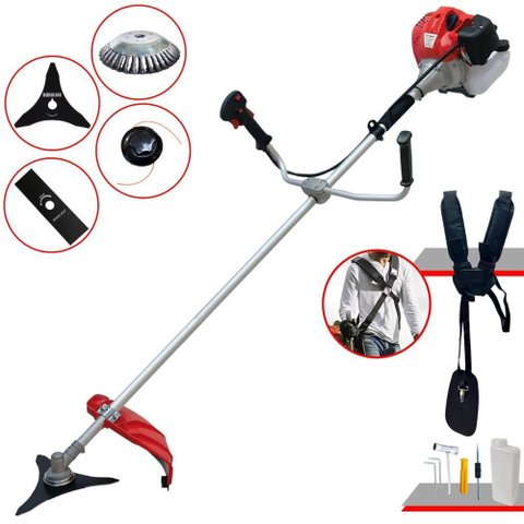 Roçadeira Multifuncional Anmax Cg520p À Gasolina 52cc 2,2hp 10.000rpm C/ 4 Opções de Corte