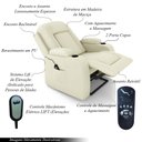 Ver imagem 6 de Poltrona do Papai Reclinável Massagem e Aquecimento 150° 2 Porta Copos Mark Pu Bege G31