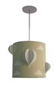 Ver imagem 1 de Lustre Pendente Infantil Balões Cúpula em Tecido 25x25: Cáqui4130