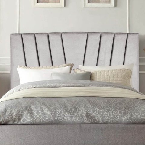 Cabeceira Estofada Bélgica 160CM Queen Suede Cinza Claro - D A DECOR