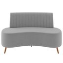 Ver mais imagens de Sofá 2 Lugares para Sala Living 160cm Pés Palito Tamar K04 Veludo Cinza - Mpozenato