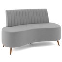 Ver imagem 1 de Sofá 2 Lugares para Sala Living 160cm Pés Palito Tamar K04 Veludo Cinza - Mpozenato