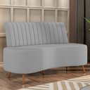 Ver imagem 2 de Sofá 2 Lugares para Sala Living 160cm Pés Palito Tamar K04 Veludo Cinza - Mpozenato