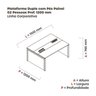 Estação de Trabalho Mesa Plataforma Escritório Dupla para 2 Pessoas com Caixa de Tomada Pé Painel - 3