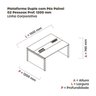 Estação de Trabalho Mesa Plataforma Escritório Dupla para 2 Pessoas com Caixa de Tomada Pé Painel - 3