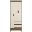 Ver imagem 4 de Guarda Roupa Solteiro Thales 3 Portas Bater 2 Gavetas MDP Jequitibá-Off Mpozenato 70cm